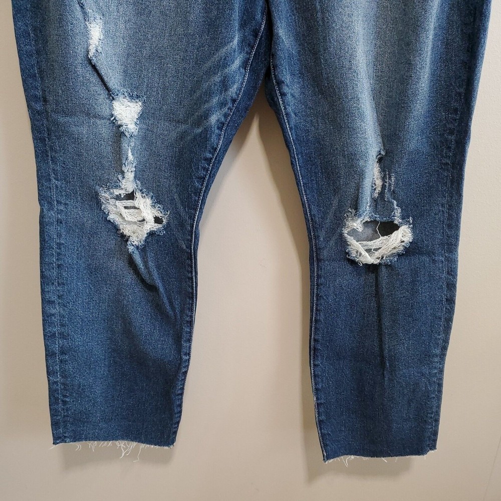 Torrid High Rise Slim Straight Leg Jeans Distressed Medium Wash Blue Women's 20R - Picture 6 of 12